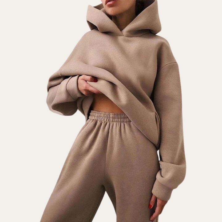 Damen Freizeit Trainingsanzug Zweiteiler Hoodie Set | Vestea