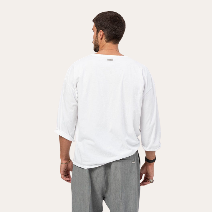 Herren Oversize Baumwoll Longsleeve Basic | Vestea