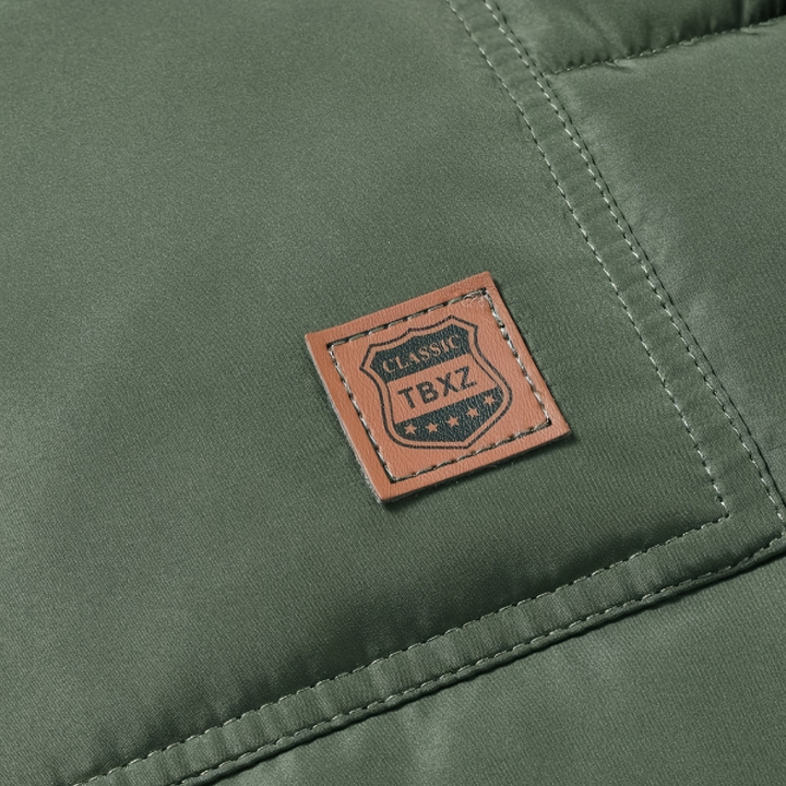 Herren Winter-Steppjacke mit Kapuze Grün | Vestea