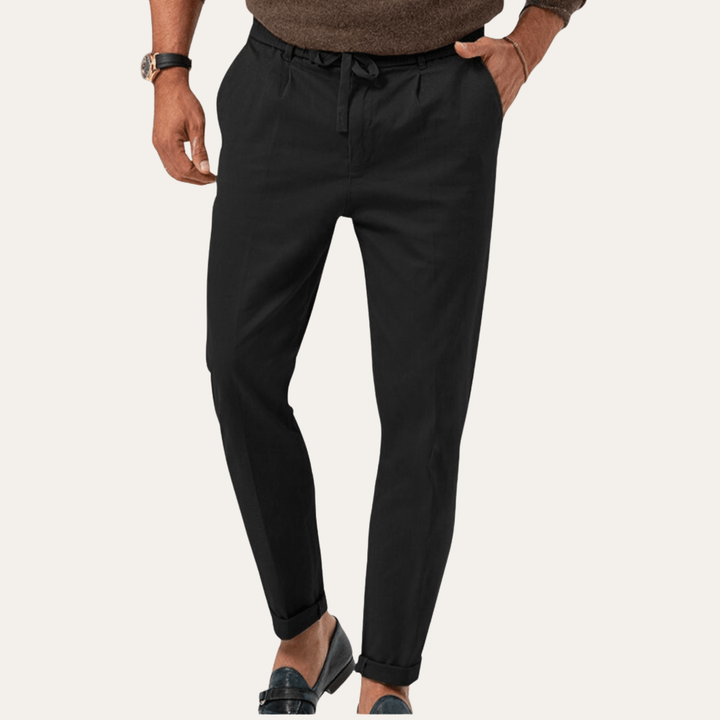 Herren Leinenhose Slim Fit mit Komfortbund Freizeit Hose | Vestea