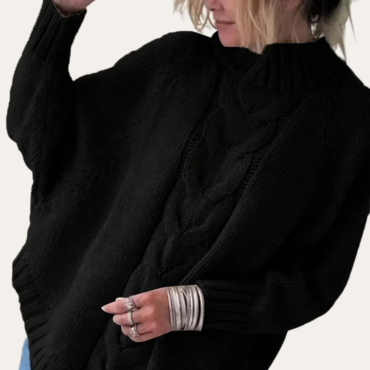 Strickpullover mit Zopfmuster für Damen | Vestea