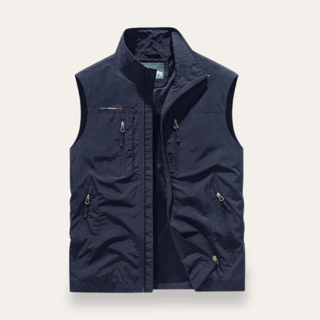 Herren Outdoor Weste mit Reißverschluss und Taschen | Vestea