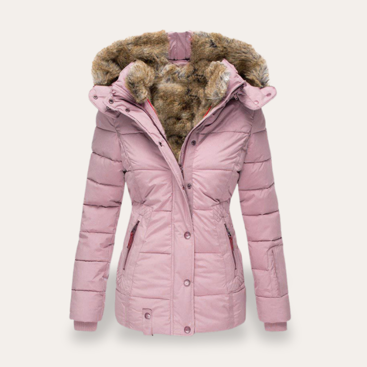 Damen Winterjacke mit Kapuze und Kunstfellbesatz | Vestea