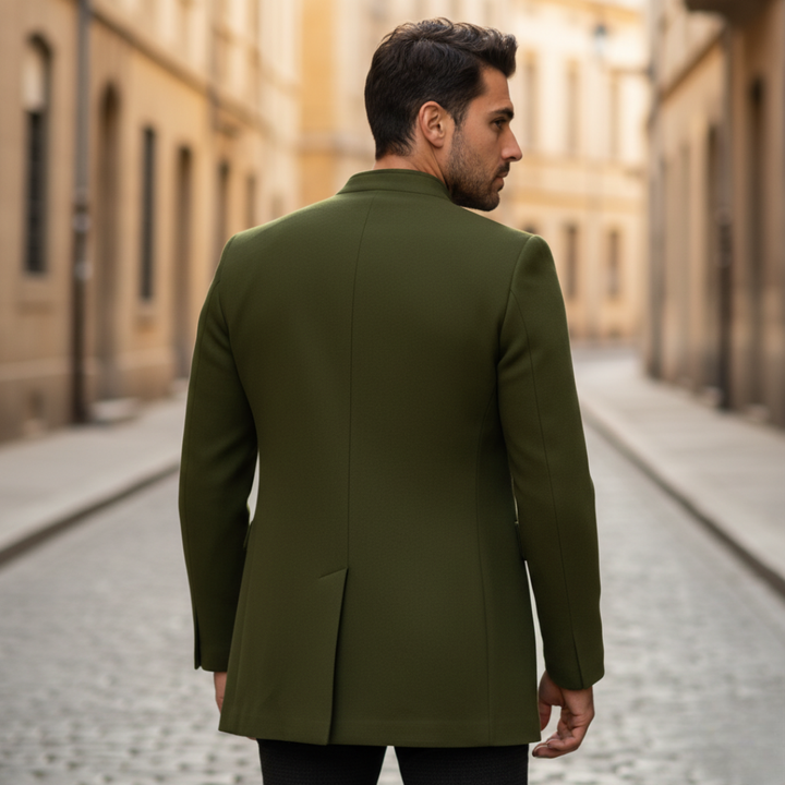 Herren Kurzmantel Stehkragen Slim Fit Wollmantel | Vestea