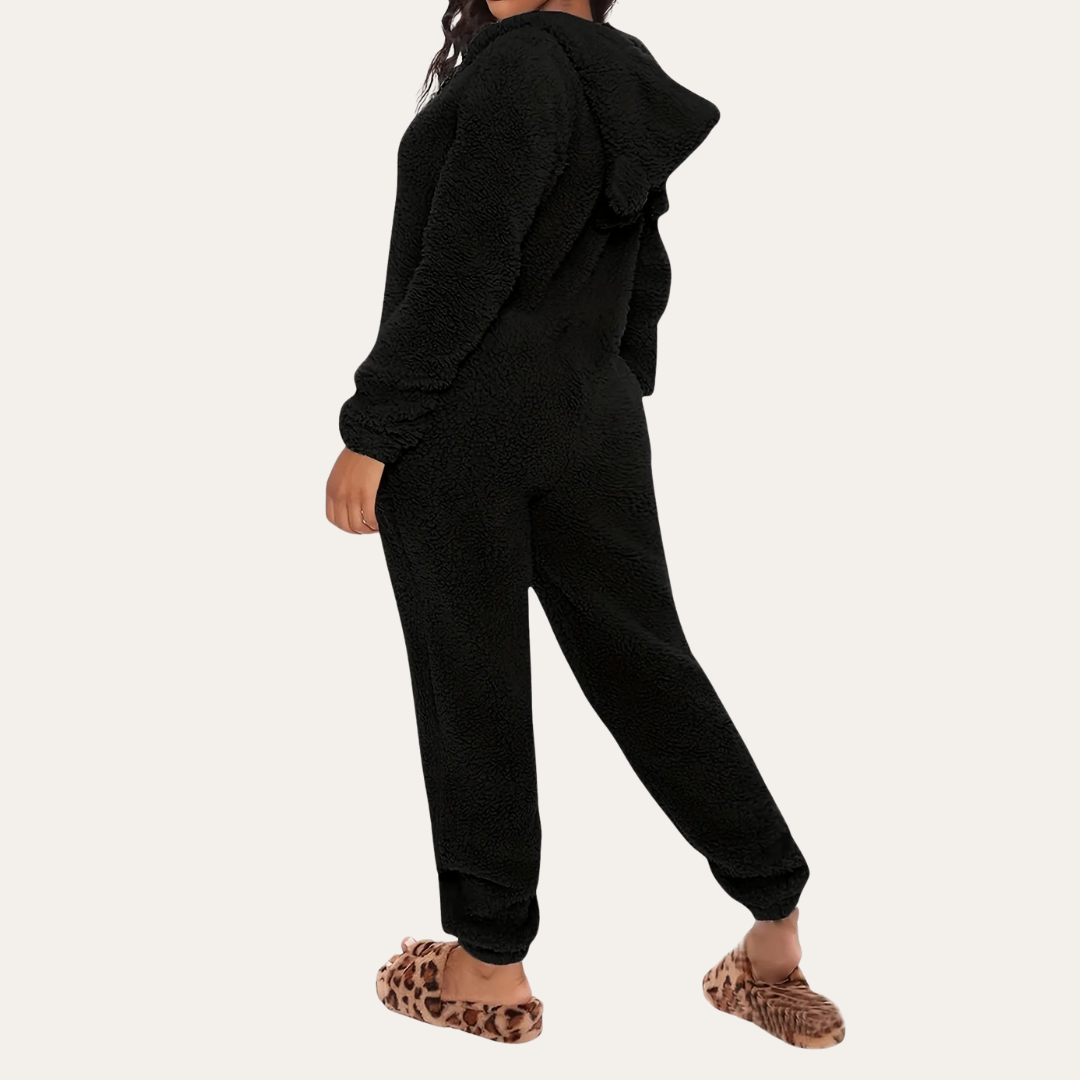 Damen Fleece-Overall mit Kapuze | Vestea