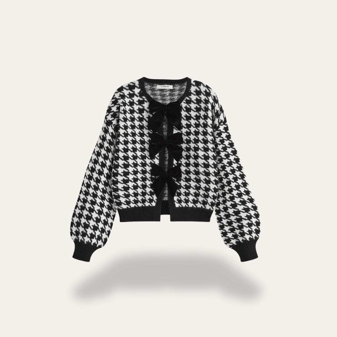 Damen Strickjacke Schleifen Langarm Cardigan | Vestea