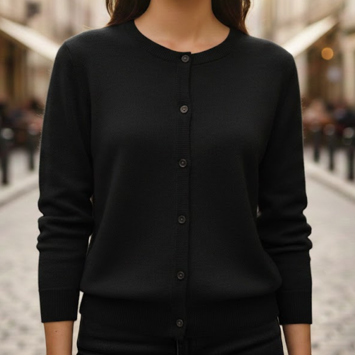 Pull en cachemire boutonné en vison cachemire coupe droite pour femme