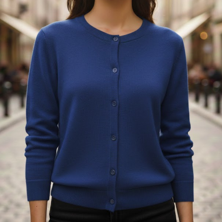 Pull en cachemire boutonné en vison cachemire coupe droite pour femme