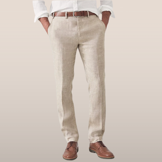 Men's Linen Pants Harem Elastic Waist Casual
