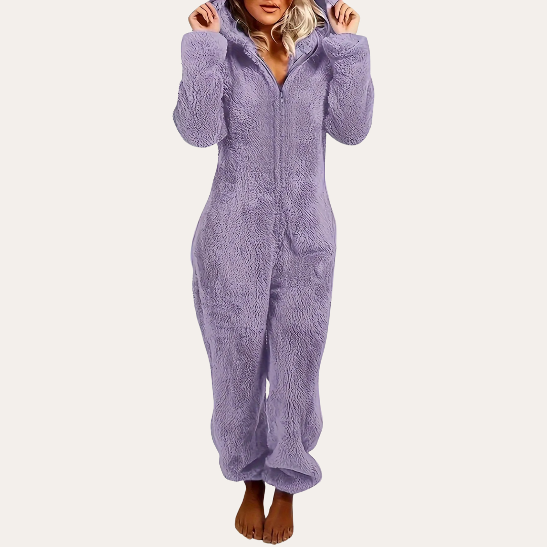 Damen Fleece-Overall mit Kapuze | Vestea