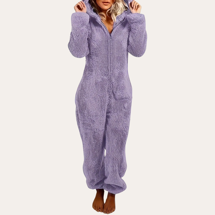 Damen Fleece-Overall mit Kapuze | Vestea