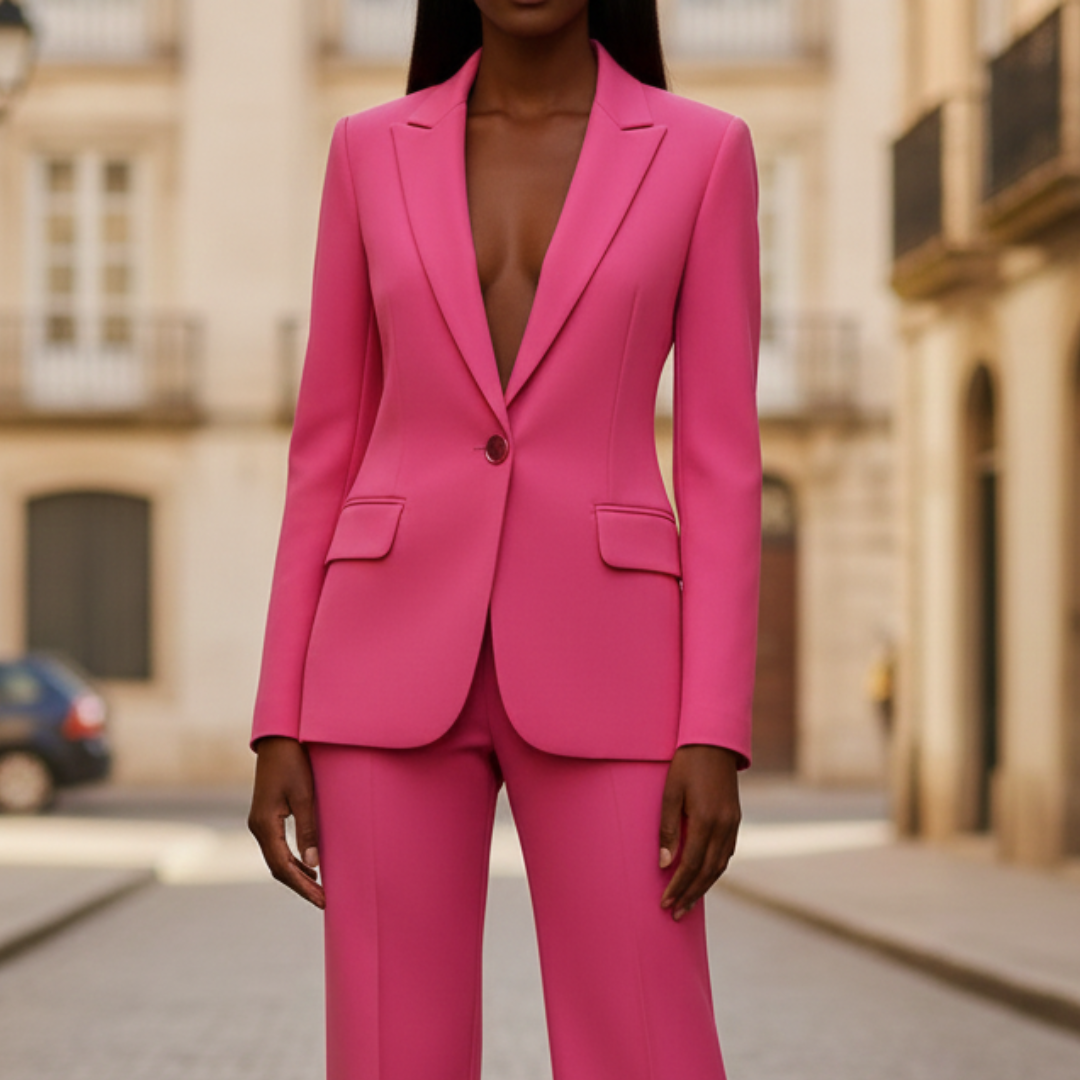 Damen Anzughose-Blazer Set Weiß Tailoring-Fabric | Vestea