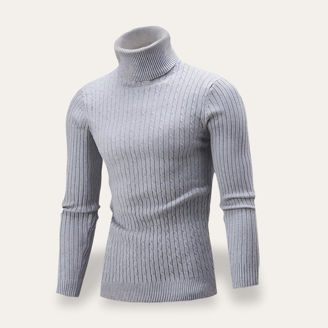 Herren Rollkragenpullover Strick Langarm Slim Fit | Vestea