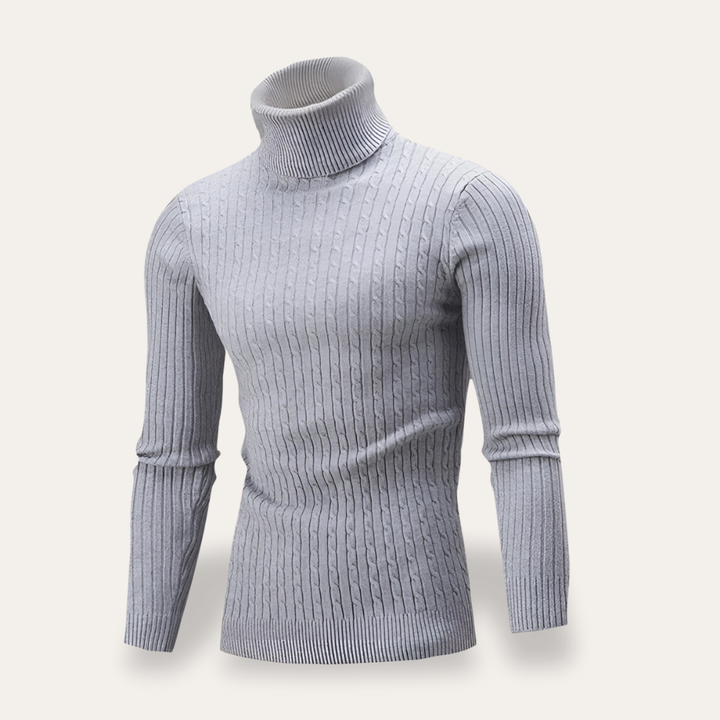 Herren Rollkragenpullover Strick Langarm Slim Fit | Vestea
