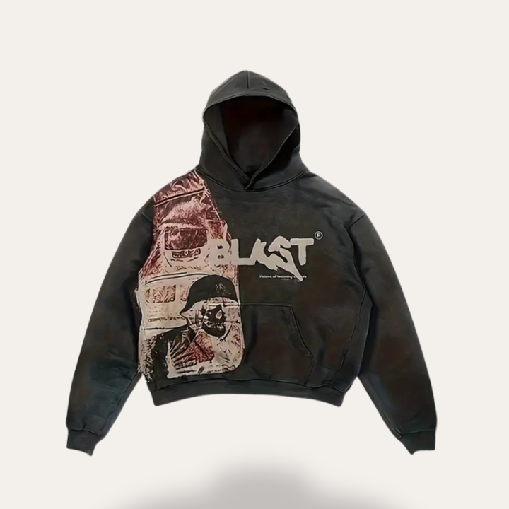 Damen Casual Streetwear Blast Hoodie mit Soldaten-Print | Vestea