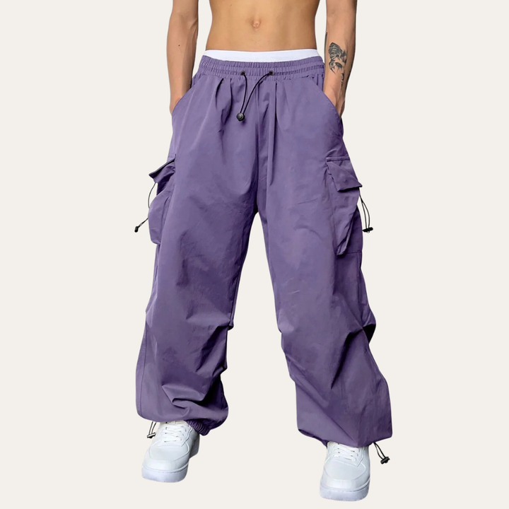 Herren Cargo Hose Baggy Fit Mehrtaschen Streetwear | Vestea