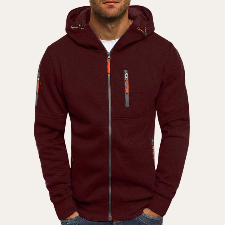 Herren Kapuzenjacke mit Reißverschluss und Taschen | Vestea