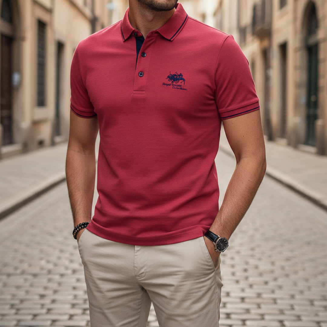 Polo à manches courtes brodé pour homme