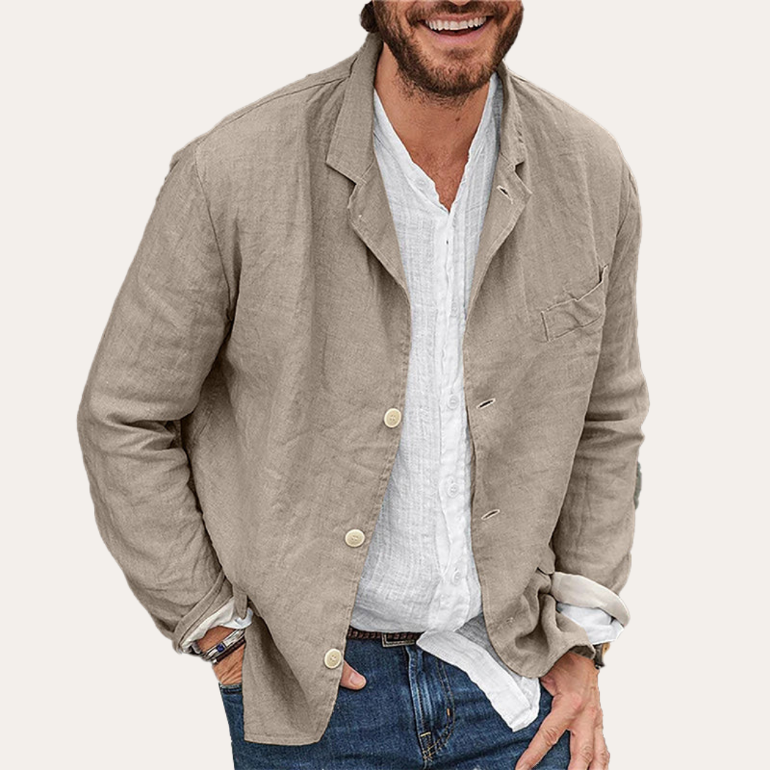 Herren Leinen Blazer Freizeitjacke | Vestea