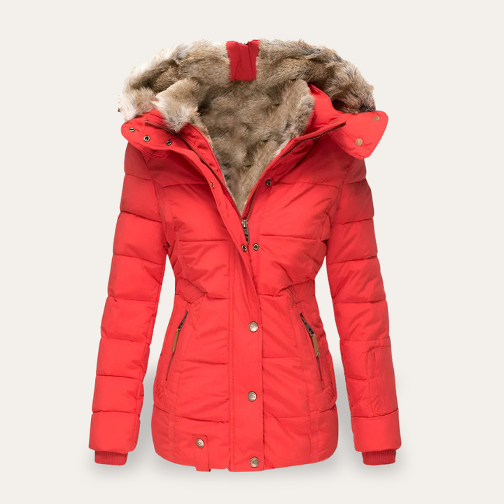 Damen Winterjacke Daunenjacke Warme Steppjacke Pelzkapuze | Vestea
