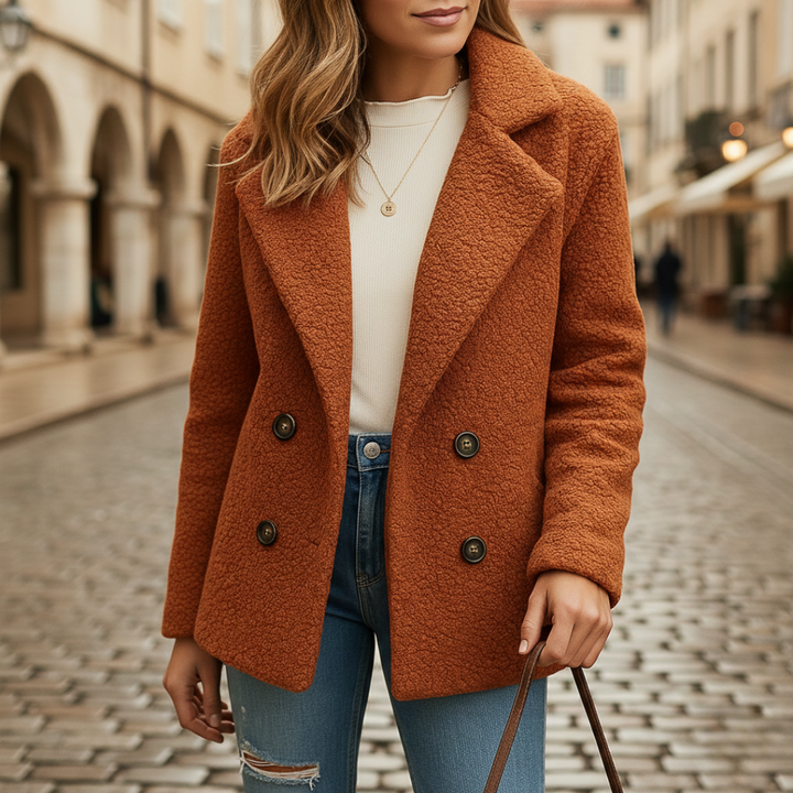 Damen Teddy-Fleece Kurzjacke Creme | Vestea