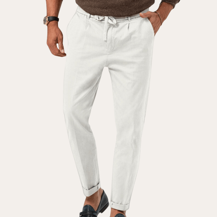 Herren Leinenhose Slim Fit mit Komfortbund Freizeit Hose | Vestea