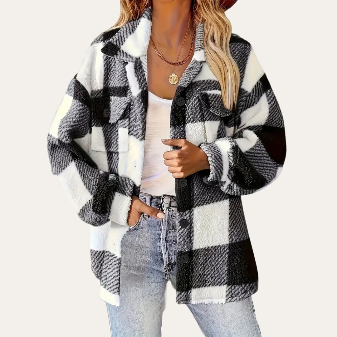 Gemusterte Flanelljacke für Damen | Vestea