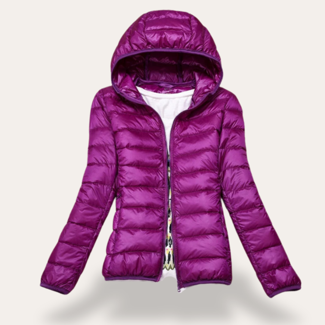 Damen Steppjacke mit Kapuze, leicht, wasserabweisend | Vestea