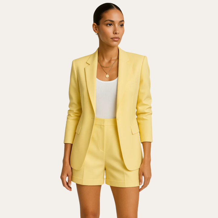 Damen Blazer und Shorts-Set aus leichter Baumwolle | Vestea