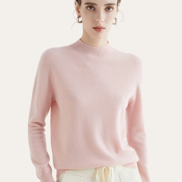 Damen Pullover Langarm Stehkragen Basic | Vestea