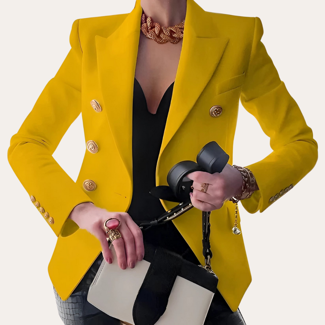 Damen Blazer Zweireiher Elegant Businessjacke | Vestea
