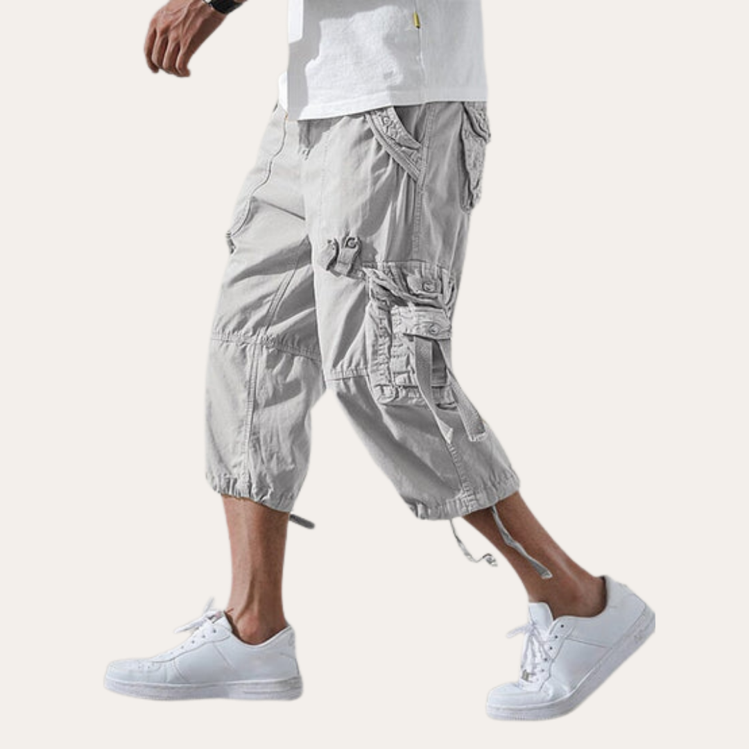 Herren 3/4 Cargo Shorts mit Taschen und Kordelzug | Vestea
