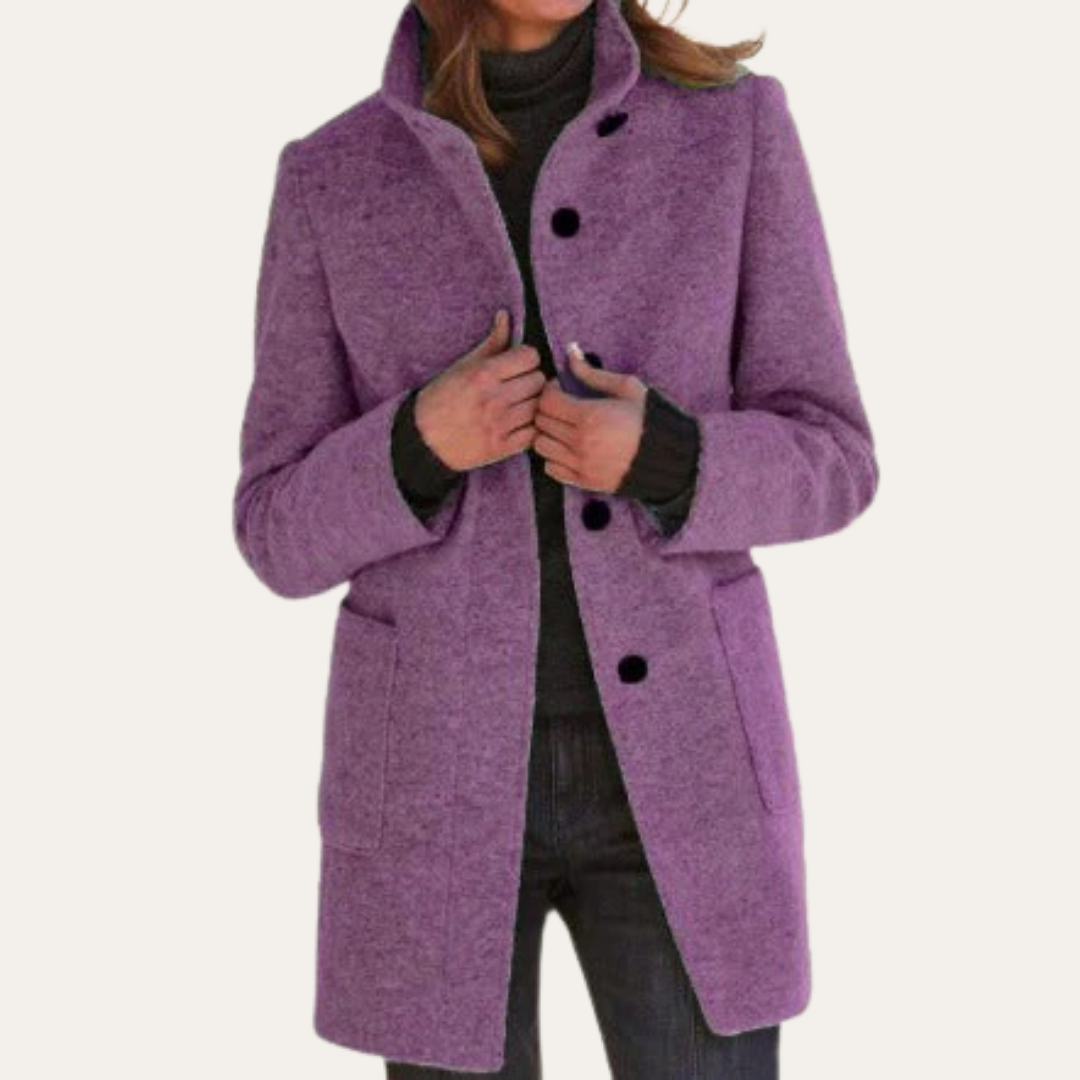 Damen Wollmantel mit Knöpfen Wintermode | Vestea