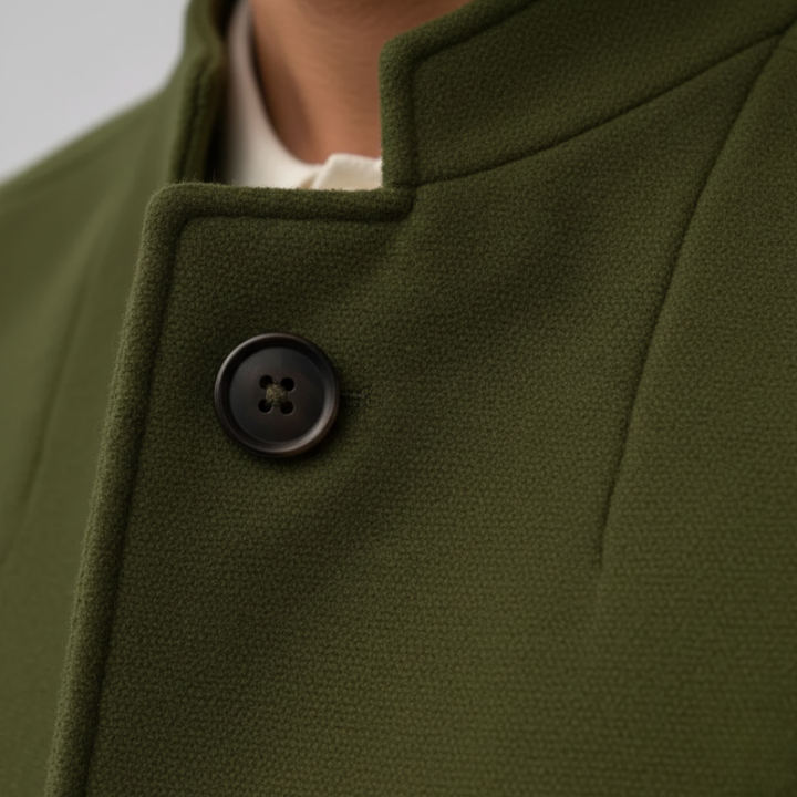 Herren Kurzmantel Stehkragen Slim Fit Wollmantel | Vestea