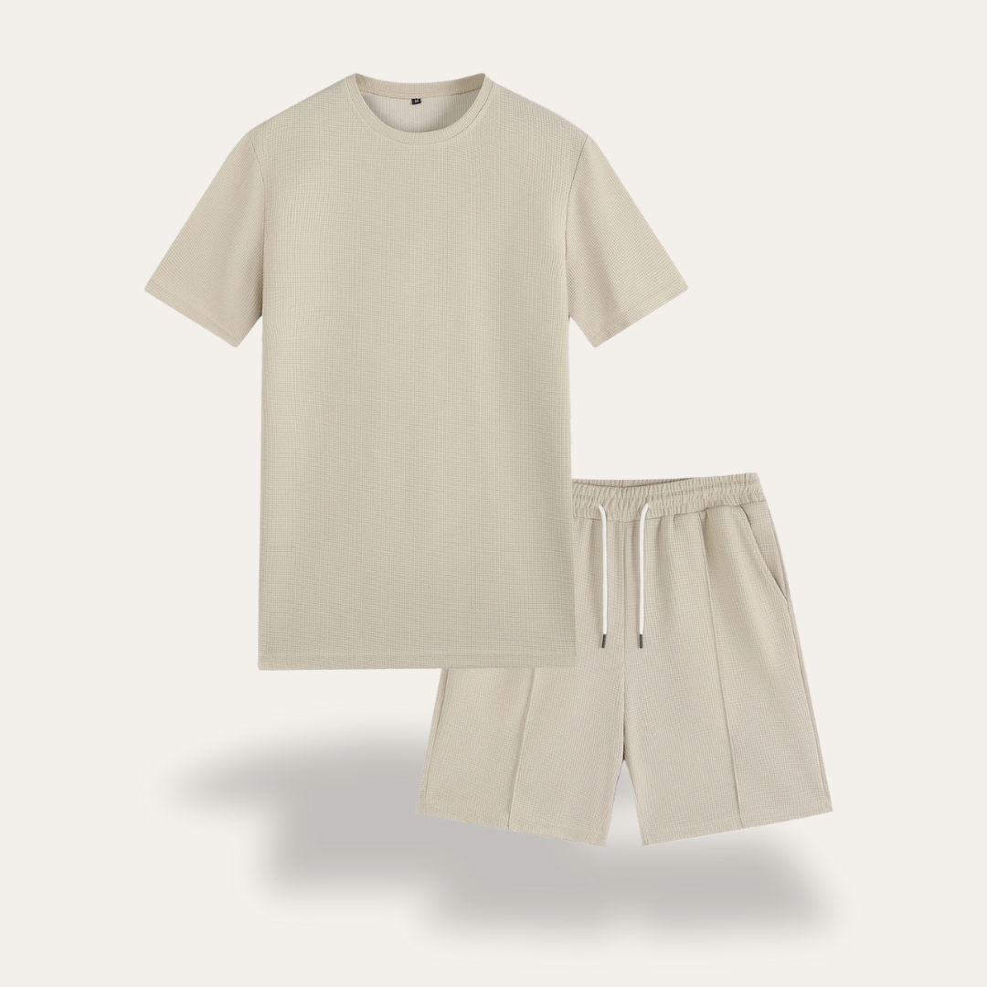 Freizeit Set für Herren T-Shirt und Shorts Set aus leichtem Material mit verstellbarem Bund | Vestea