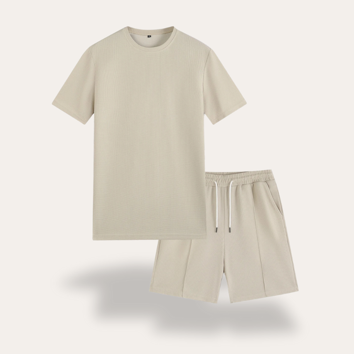 Freizeit Set für Herren T-Shirt und Shorts Set aus leichtem Material mit verstellbarem Bund | Vestea