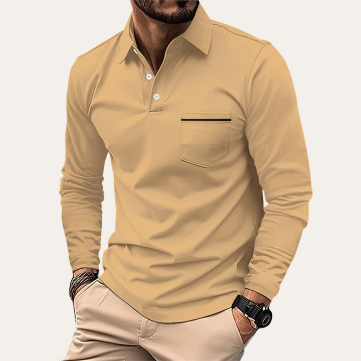 Herren Langarm Polohemd Slim Fit | Vestea