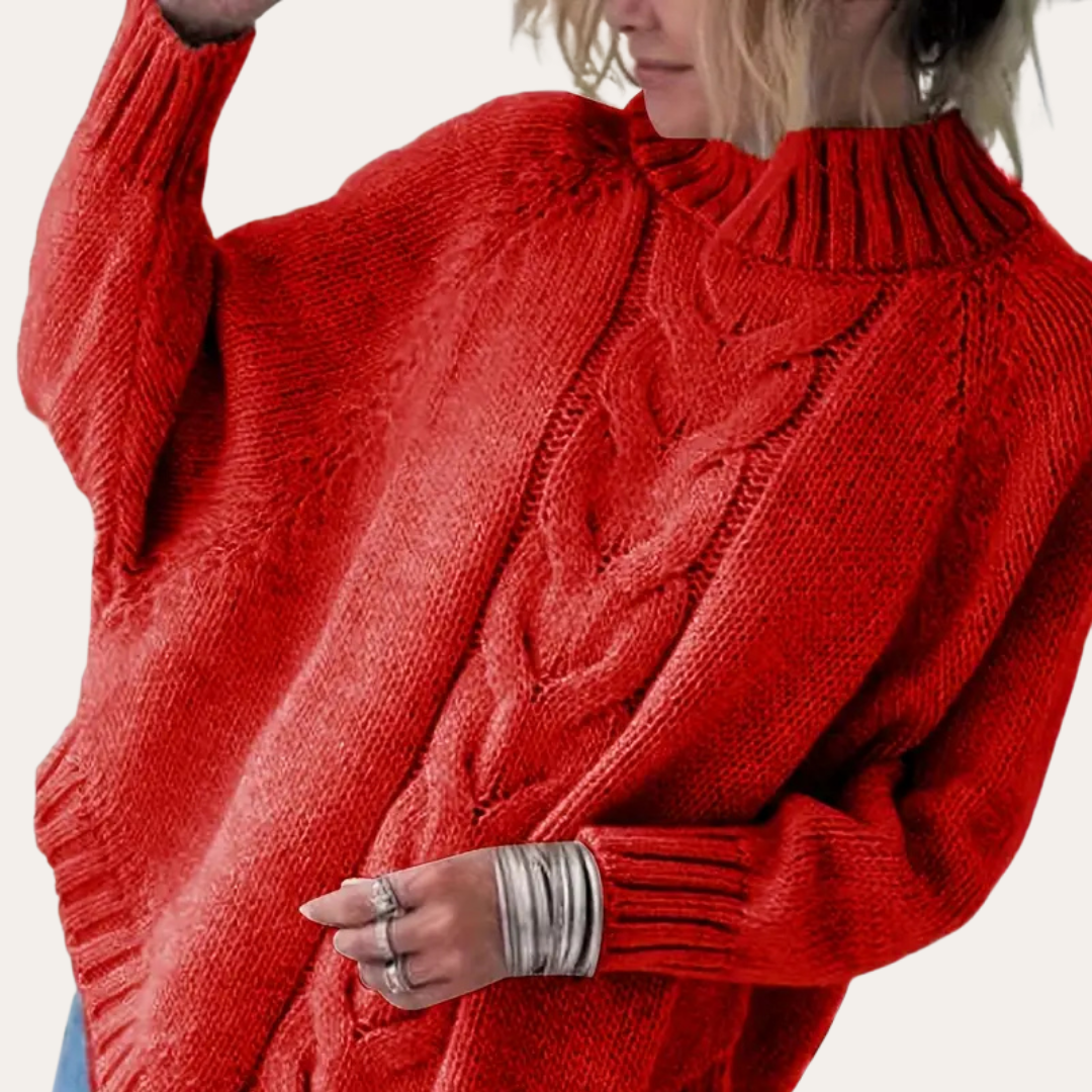 Strickpullover mit Zopfmuster für Damen | Vestea
