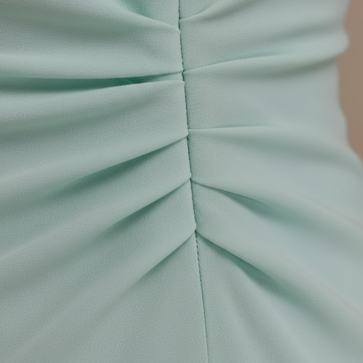 Women Halter Neck Ruched Maxi Dress