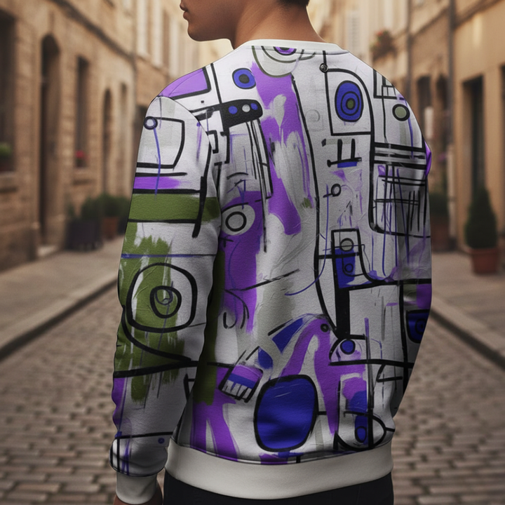 Herren Sweatshirt mit Modernem Design aus Stoff | Vestea