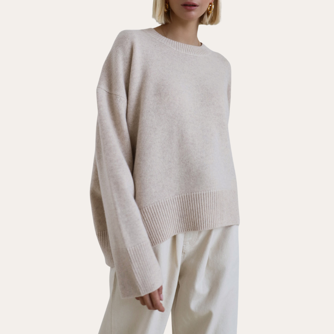 Damen Strickpullover Rundhals Locker Langarm | Vestea