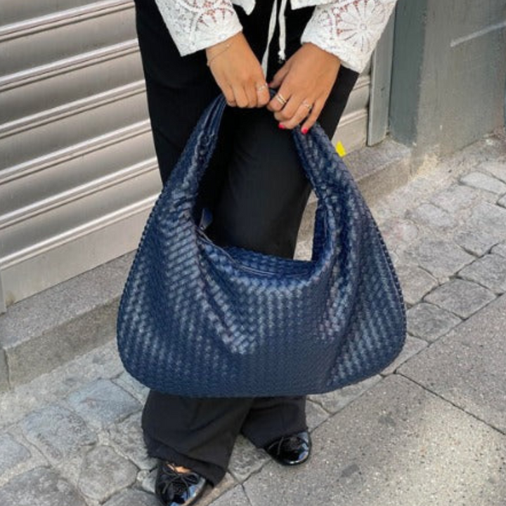 Vestea |  Damen Geflochtene Leder Hobo-Tasche