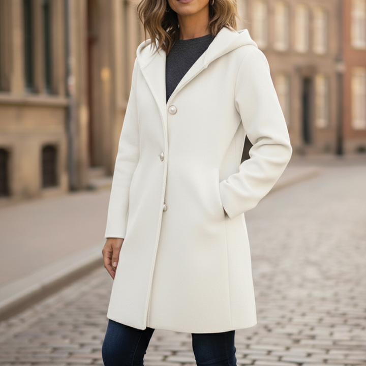 Damen Kapuzenmantel mit Knopfleiste | Vestea