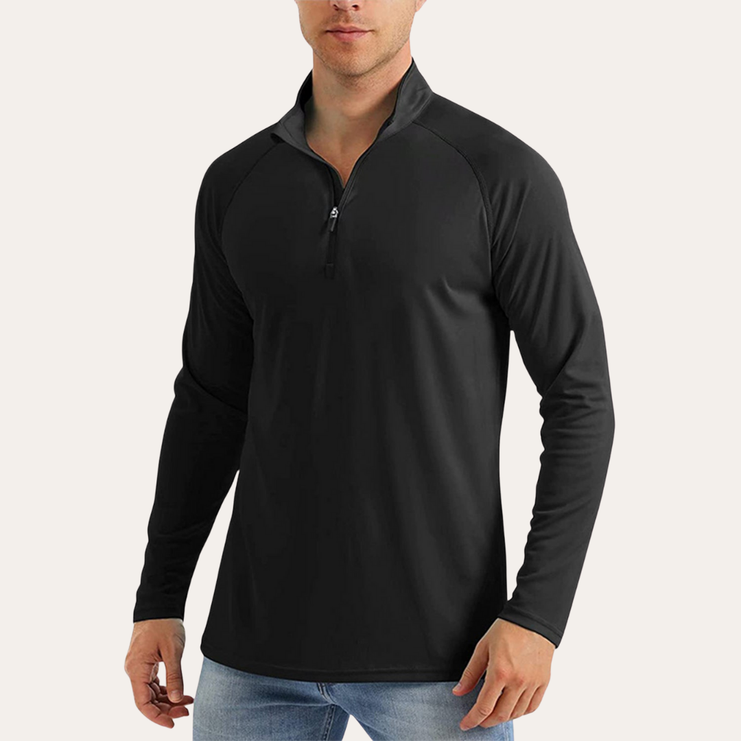Herren Langarm Funktionsshirt mit Reißverschluss | Vestea
