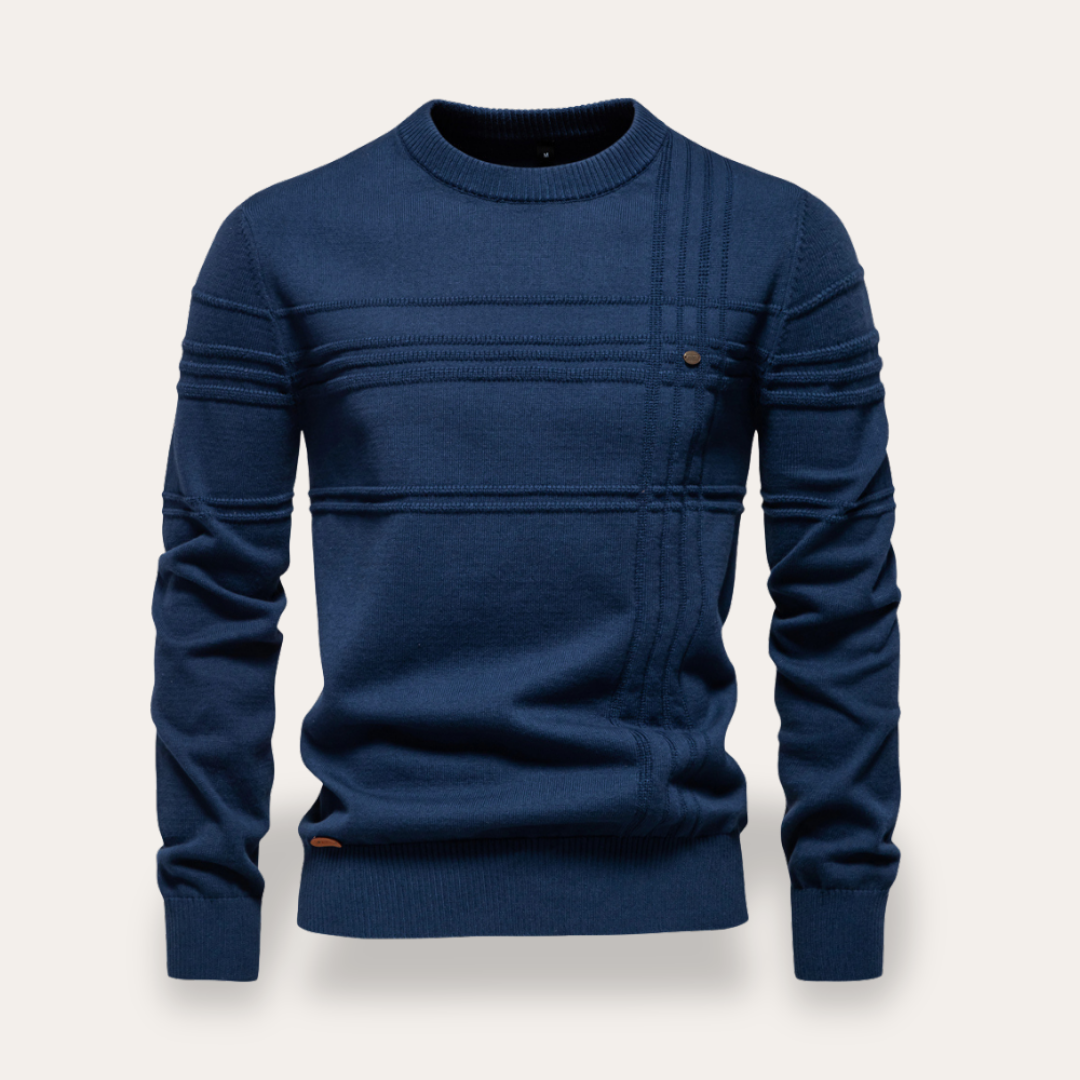Herren Pullover Strick Rundhals Slim Fit | Vestea