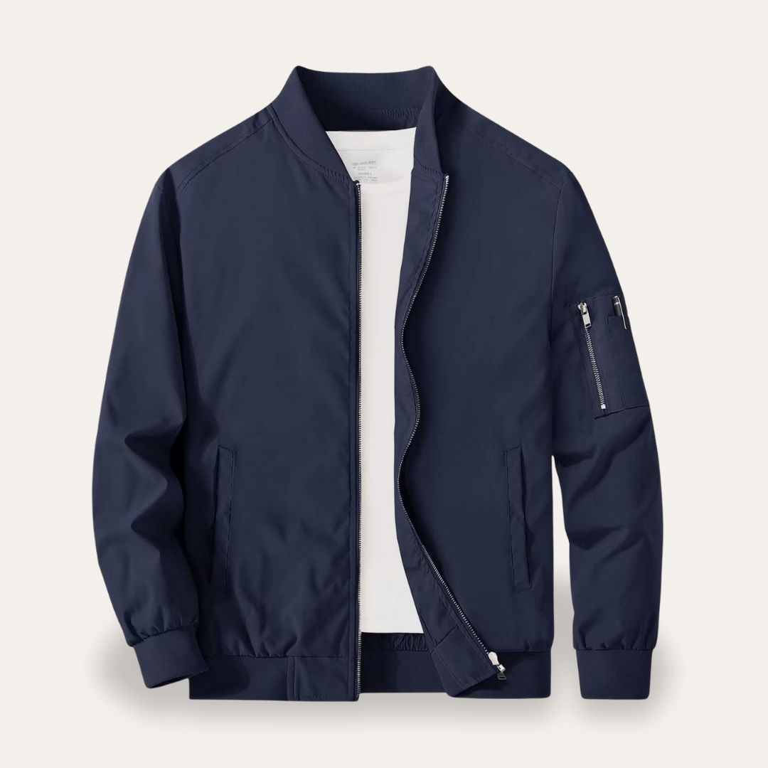Herren Bomberjacke leicht Nylon mit Reißverschluss | Vestea
