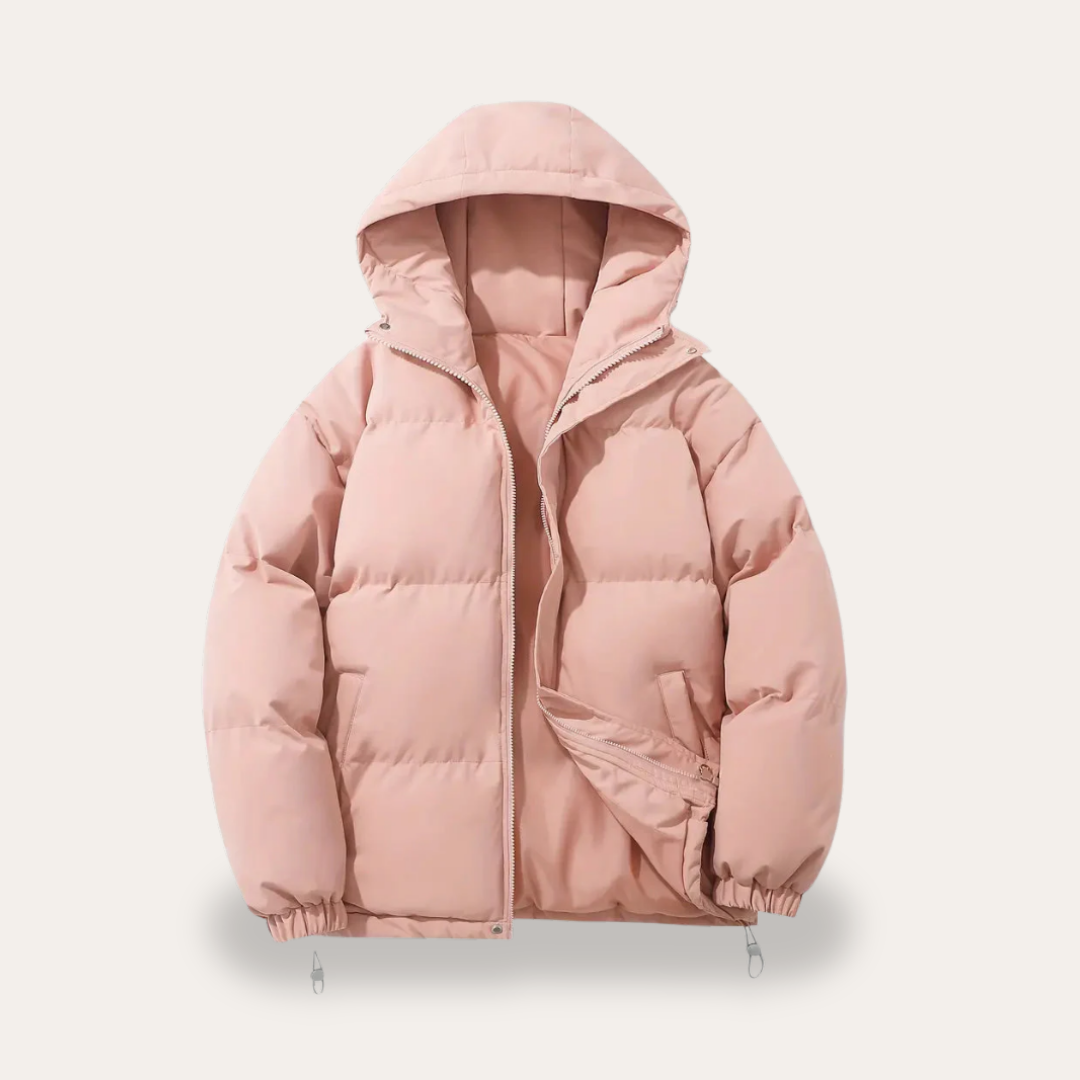 Damen Pufferjacke Nylon Kapuze Winter | Vestea