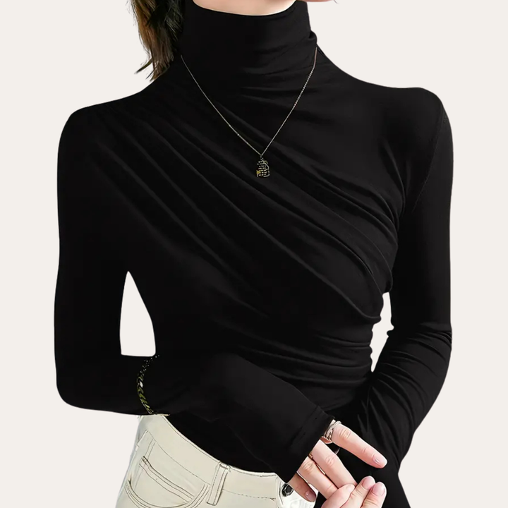 Drapiertes Langarmshirt für Damen | Vestea