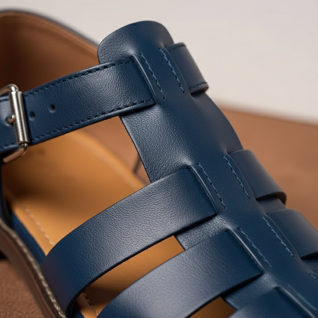 Orthopedic Sandals Gladiator Strap Leather Mens