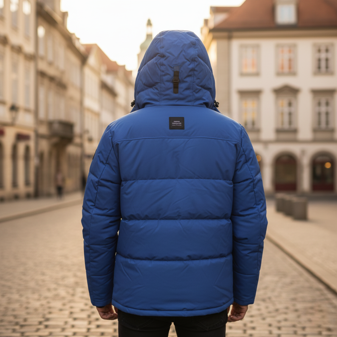 Herren Winterjacke Kapuze Materialmix | Vestea